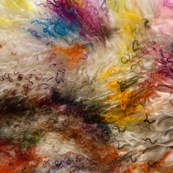 Rainbow Tibetan Lamb Rug - Picture 6 of 8